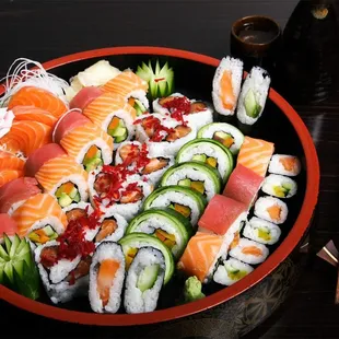 a bowl of sushi