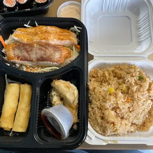 Salmon bento w/ fried rice