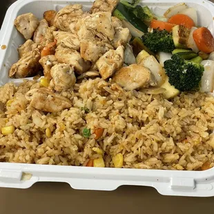Shrimp and chicken hibachi