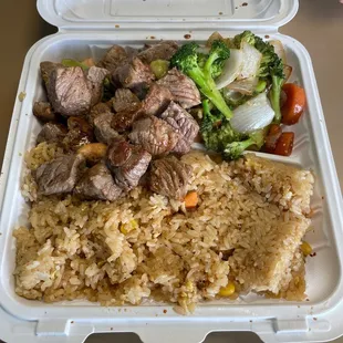 Steak &amp; shrimp hibachi