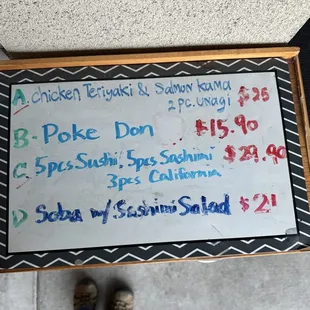 Daily specials