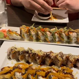 Louisiana Roll. Tomiko roll (middle) big daddy roll (back)