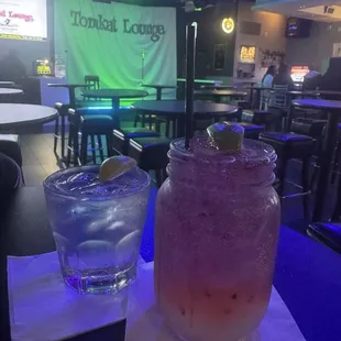 Vodka and mojito with blackberry