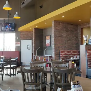 Interior of restaurant. Nice big windows.