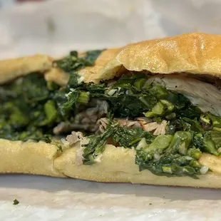 Roast Pork Sandwich with broccoli rabe