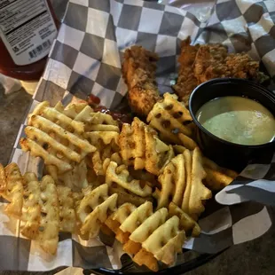 Chicken Tenders w/ Waffle Fries