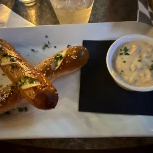 Pretzels, very good with house made blue cheese sauce