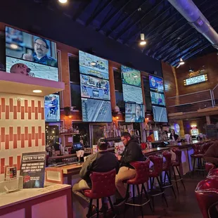 12 screens over bar