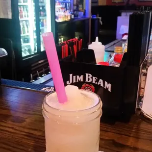 Delicious mango passion fruit margarita.