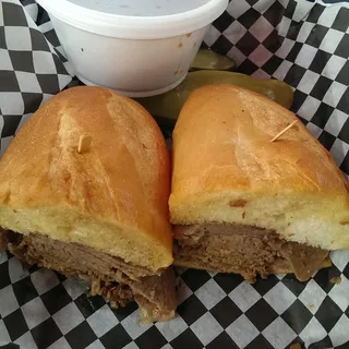 Beef Brisket with Au Jus Sandwich