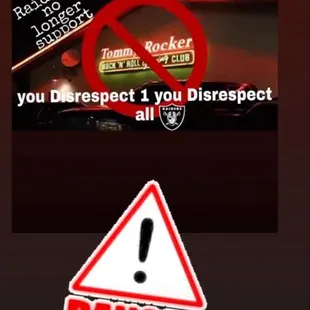 a warning sign on a cell phone