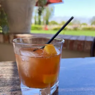 a drink on a table