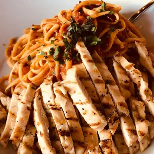 Linguine Arabiata with Grilled Chicken