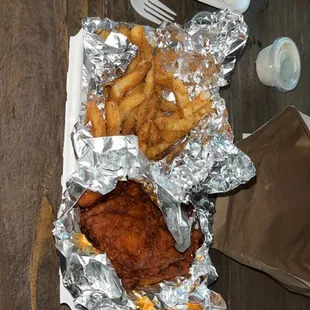 OG tenders with garlic fries