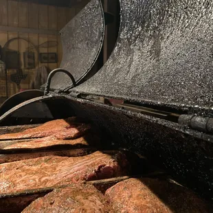 meat cooking on a grill