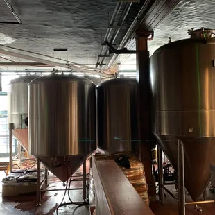 the inside of the brewery