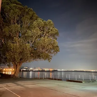 Walkway and scenic vista in front of restaurant.