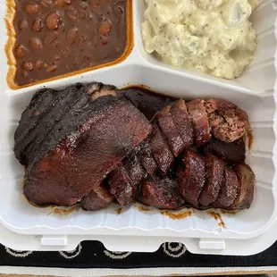 Link &amp; Brisket Combo (potato salad and baked beans)