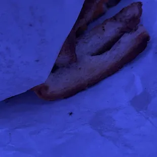 a half eaten sandwich