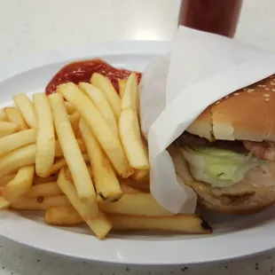 Bacon double cheese combo. On a real plate even