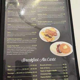 the breakfast menu