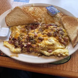 Meat lovers omelette