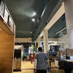 the inside of a restaurant