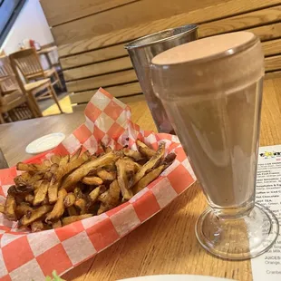 Oatmilk shake and fries