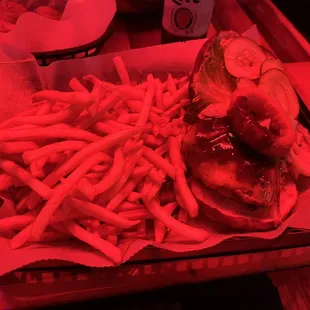 Tommy's Whiskey Burger and fries