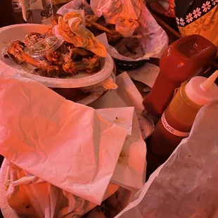 a table full of food