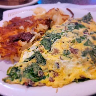 Spinach &amp; Feta Omelet plus bacon