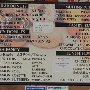 Menu as of 5/11/22