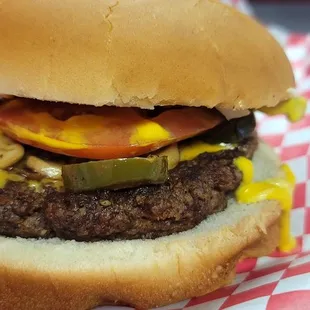 Large Hamburger under $10 with alot of topping to choose.