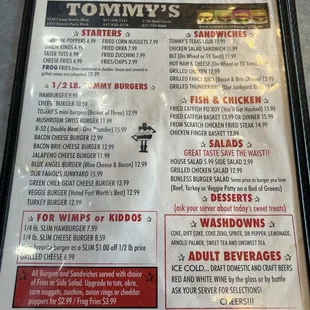 menu