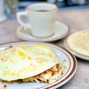 Stuffer: Two Eggs, Hash Browns &amp; Cheese with warm pita