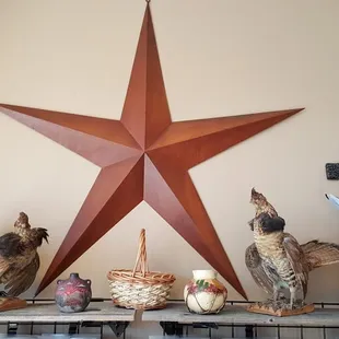 a large star on a shelf