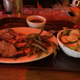 Brisket, green beans and salad. Keto dream!