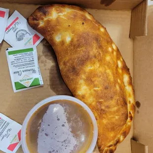 Yummy meaty calzone