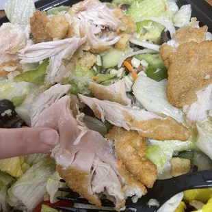 Raw Chicken Chef Salad