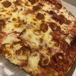Pepperoni and extra cheese - YUM!