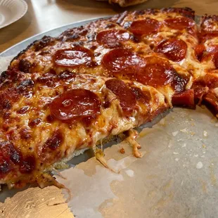 Pizza full of grease.