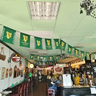 the interior of the pub