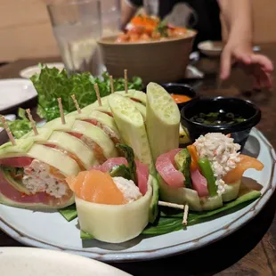 Cucumber roll, no rice filler