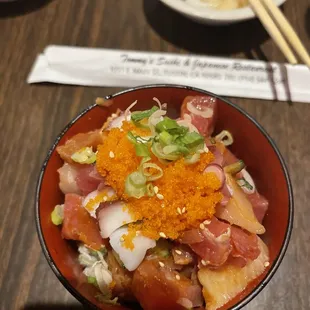 a bowl of sushi