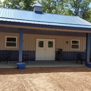 the front of the building