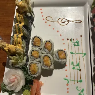 Dragon roll and dancing girl roll.