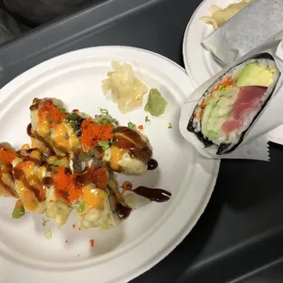 Franklin roll and TOMO burrito. Loved the Franklin roll.