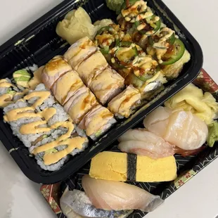 sushi, sashimi, sushi and sashimi, food