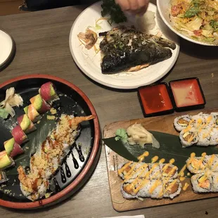 a variety of sushi