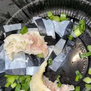 raw chicken in our dumpling